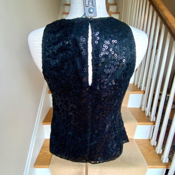 Black sparkling, sleeveless top from Kay Unger, size 8 - Picture 2 of 7